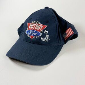 Victory Ford Racing Hat Navy Blue w/American Flag Adjustable Baseball hat